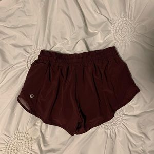 Lululemon maroon athletic shorts